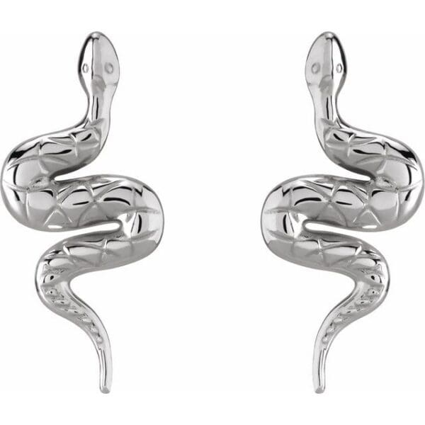 14K Rose Left Snake Friction Back Earring