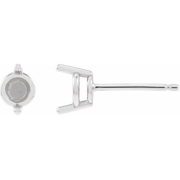 14K White 3/8 CTW Natural Diamond Stud Earrings
