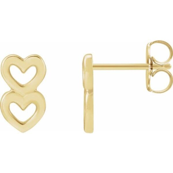 Sterling Silver Three Heart Earrings