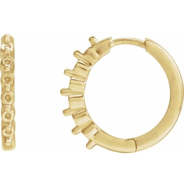 14K Yellow 1.5 mm Round 12.73 mm Hinged Hoop Earring Mounting