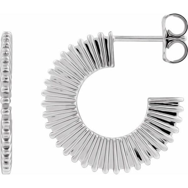 Sterling Silver Starburst 16 mm Hoop Earrings