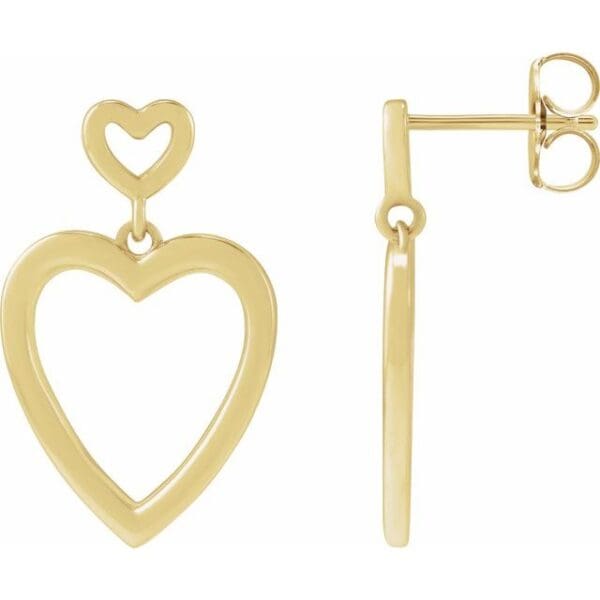 Sterling Silver Dangle Heart Earrings