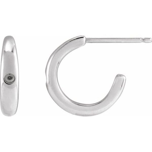14K White .03 CTW Natural Diamond 12 mm Hoop Earrings