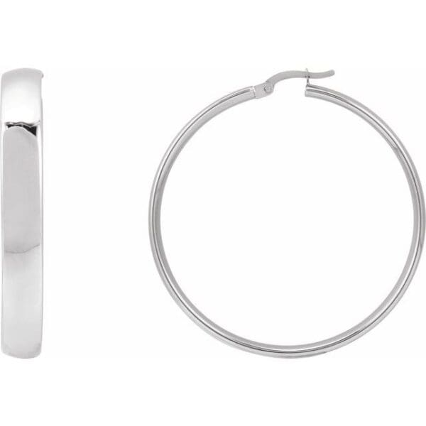 14K Yellow 20 mm Tube Hoop Earrings
