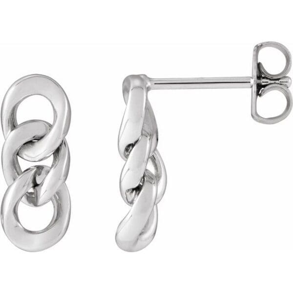 14K Yellow Curb Chain Link Earrings