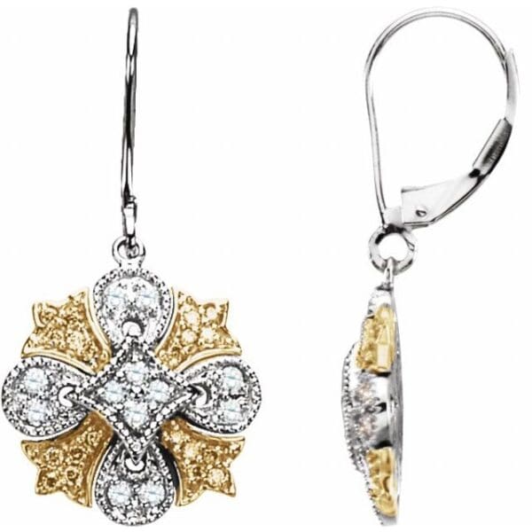 14K White/Yellow 1/2 CTW Natural Diamond Earrings