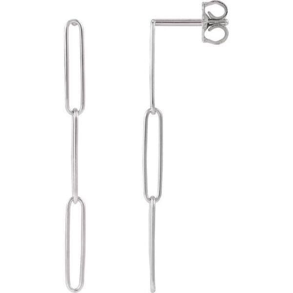 14K Yellow Paperclip-Style Earrings
