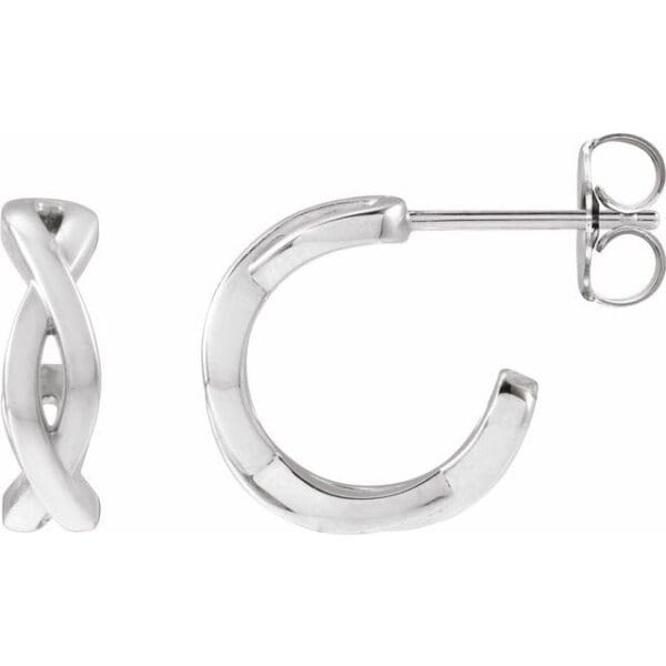 Sterling Silver Twisted 13 mm Hoop Earrings