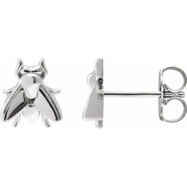 14K Yellow Fly Earrings