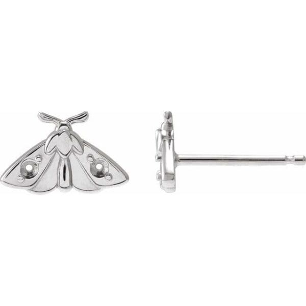 14K Yellow .03 CTW Natural Diamond Scarab Insect Earring