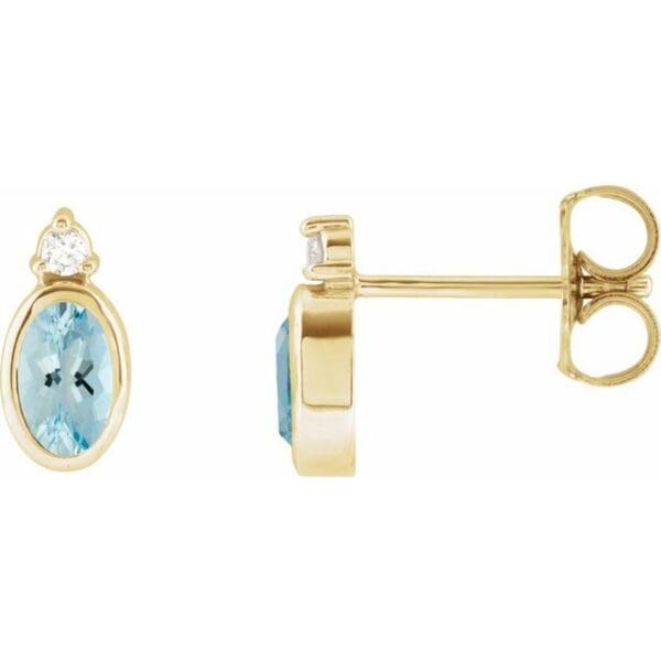 Sterling Silver 4 mm Round Accented Earring Mounting