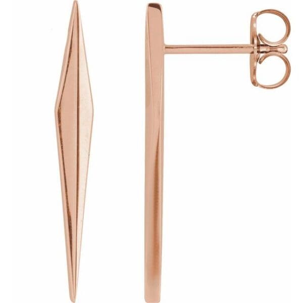 14K White Geometric Earrings