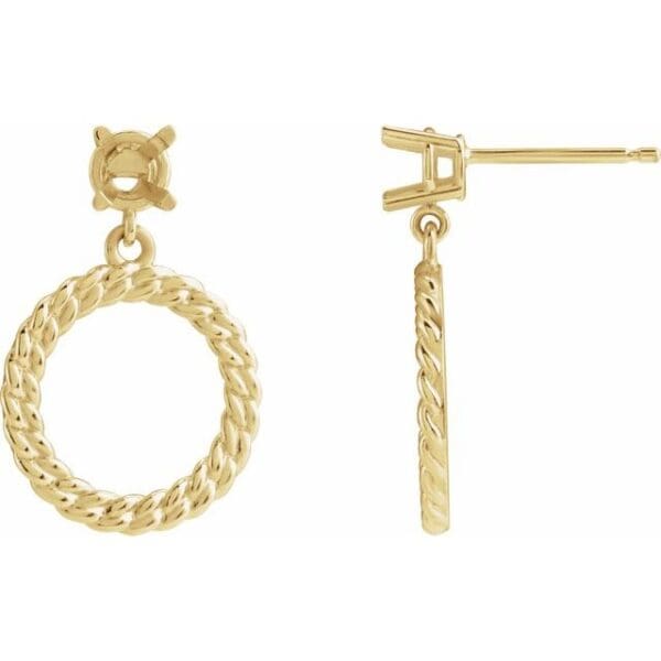 14K Yellow Natural London Blue Topaz Chain Link Earrings