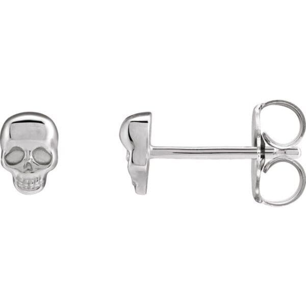 14K Yellow Skull Earrings