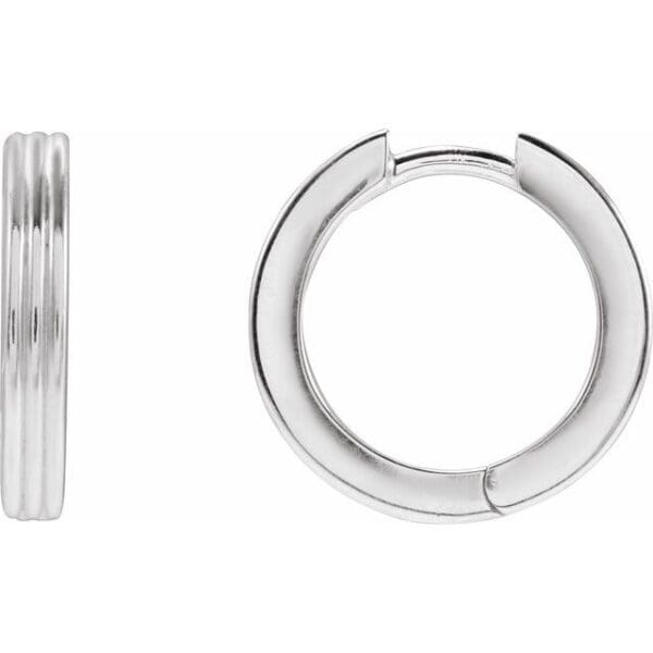 14K Yellow Hinged 10 mm Huggie Hoop Earrings
