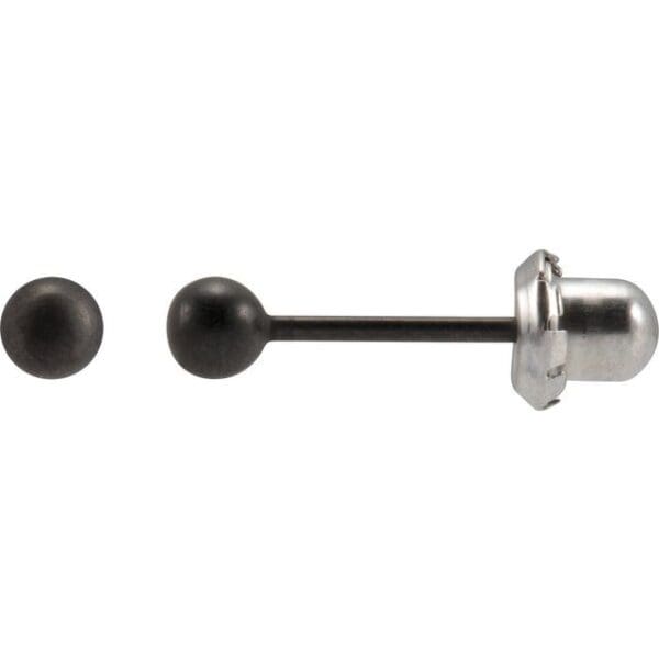 Stainless Steel Black Oxidized 3 mm Ball Stud Piercing Earrings