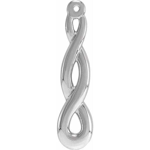 14K White 27.5x6.5 mm Left Twisted Earring Jacket