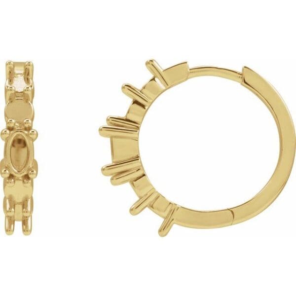 14K Yellow Natural Citrine Huggie 19.6 mm Hoop Earrings