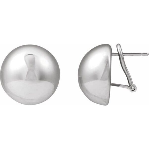 14K Yellow 15 mm Electroform Domed Earrings