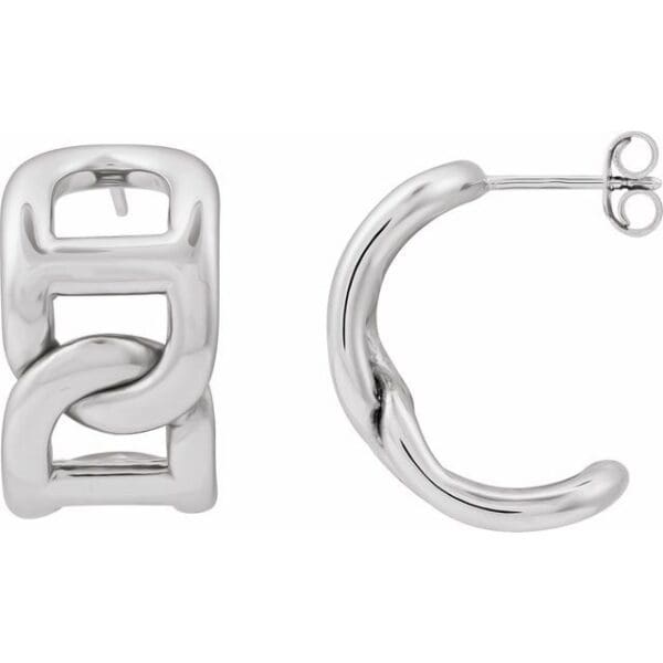 14K Yellow Electroform Anchor Chain 22 mm Hoop Earrings