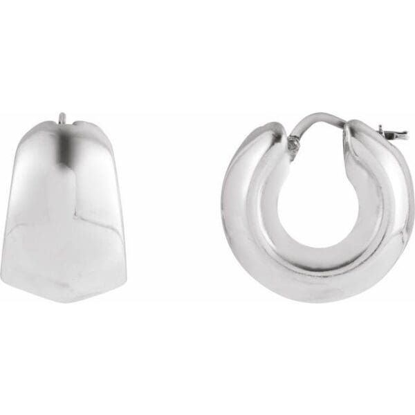 14K Yellow Electroform Tapered 22.2 mm Hoop Earrings