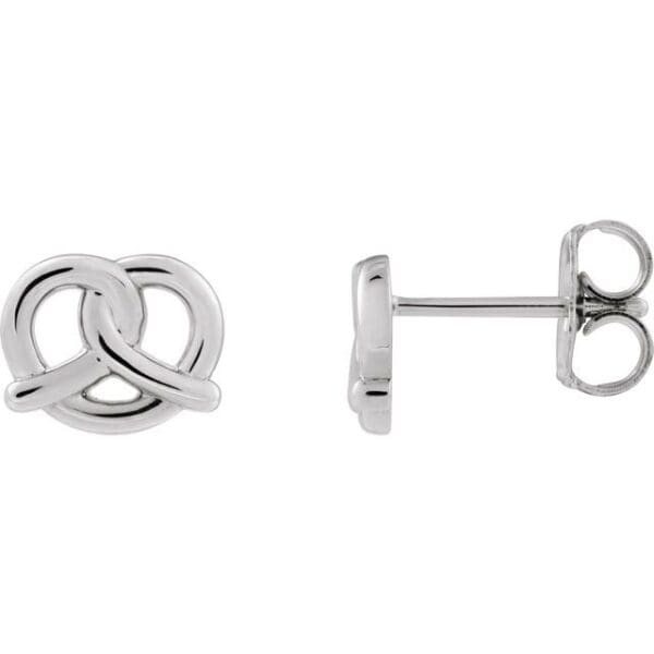14K Yellow Pretzel Stud Earrings