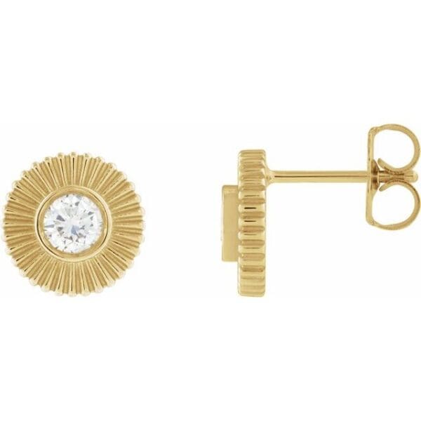 14K Yellow 1/3 CTW Natural Diamond Starburst Stud Earrings