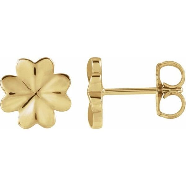 Sterling Silver Four Leaf Clover Stud Earrings