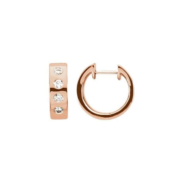 14K White 1/3 CTW Natural Diamond 15.2 mm Hoop Earrings