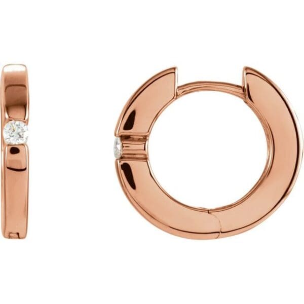 14K Yellow .07 CTW Natural Diamond Hoop Earrings