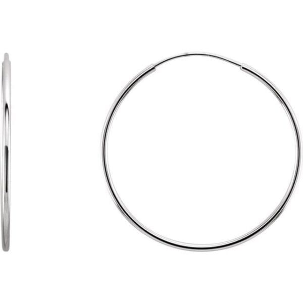 14K Yellow Endless Tube 10 mm Hoop Earring