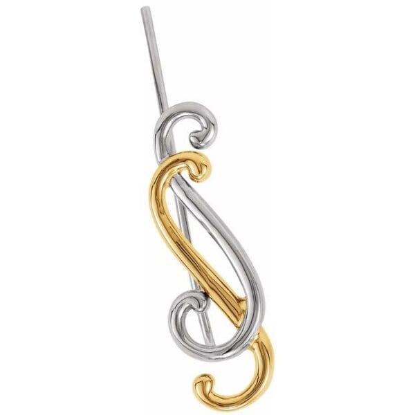 14K Yellow/White Right Ear Climber