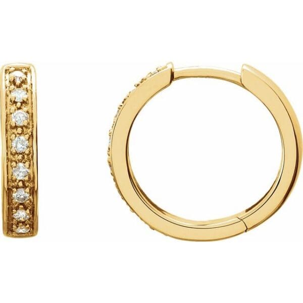14K Yellow 1/5 CTW Natural Diamond 14 mm Hoop Earrings
