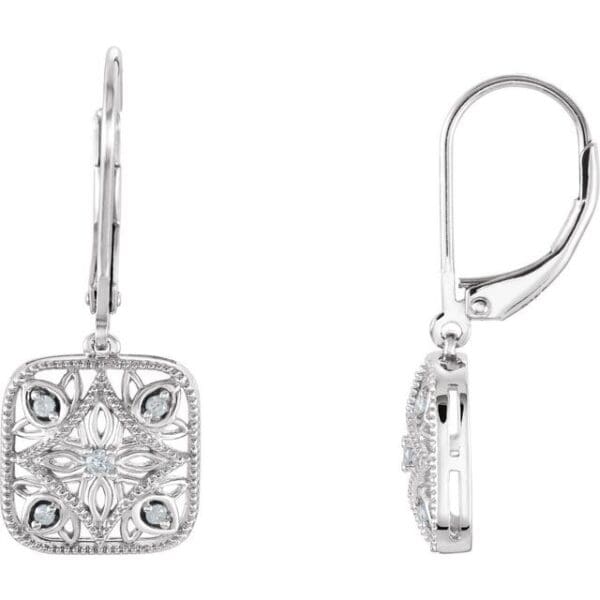 Sterling Silver 1/10 CTW Natural Diamond Filigree Earrings