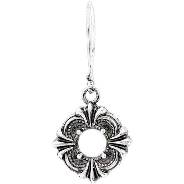 Sterling Silver 6 mm Round Earring Mounting