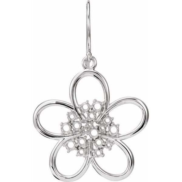 Sterling Silver Flower Earring Mounting
