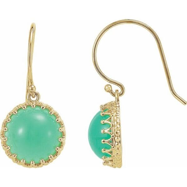 Sterling Silver 8 mm Round Cabochon Crown Earring Mounting