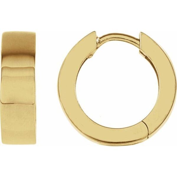 14K Yellow 14.5 mm Hinged Hoop Earring
