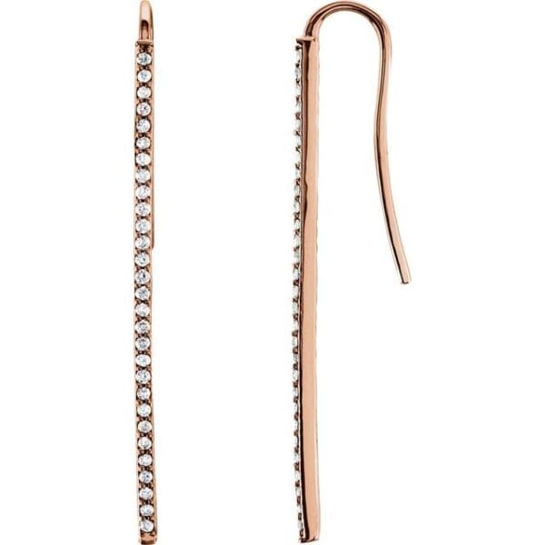 14K Yellow 1/4 CTW Natural Diamond Vertical Bar Earrings