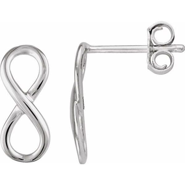 14K White Infinity-Inspired Earrings