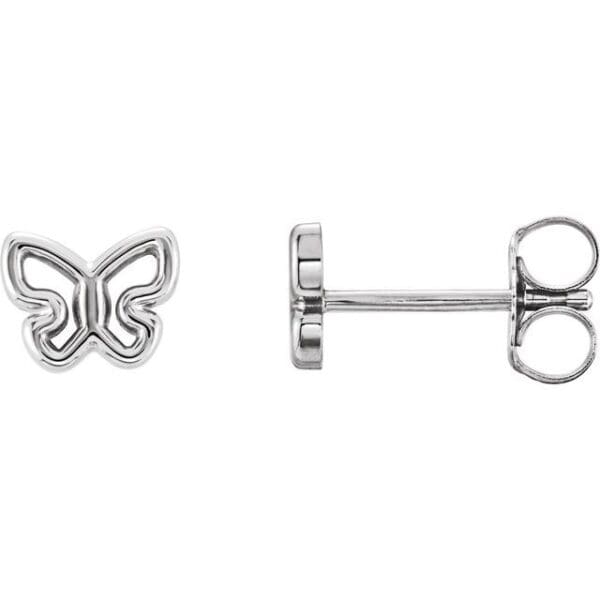 14K Yellow Butterfly Earrings