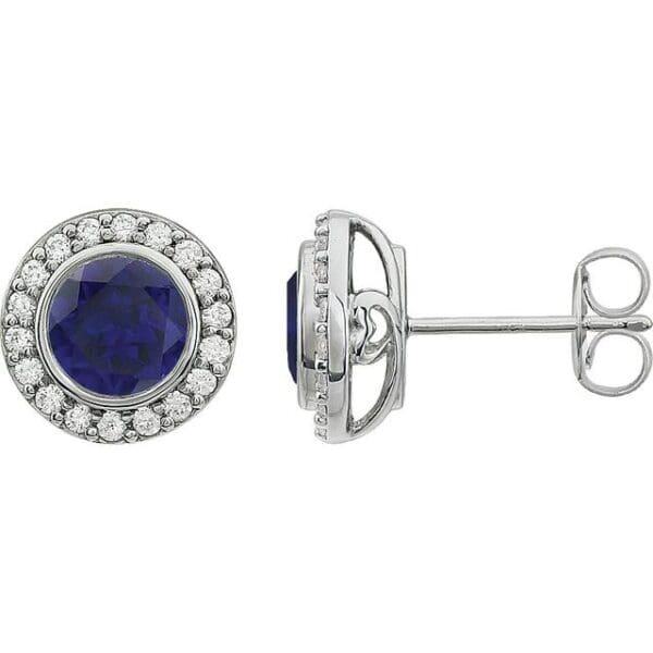 Sterling Silver Imitation White Cubic Zirconia Halo-Style Earrings