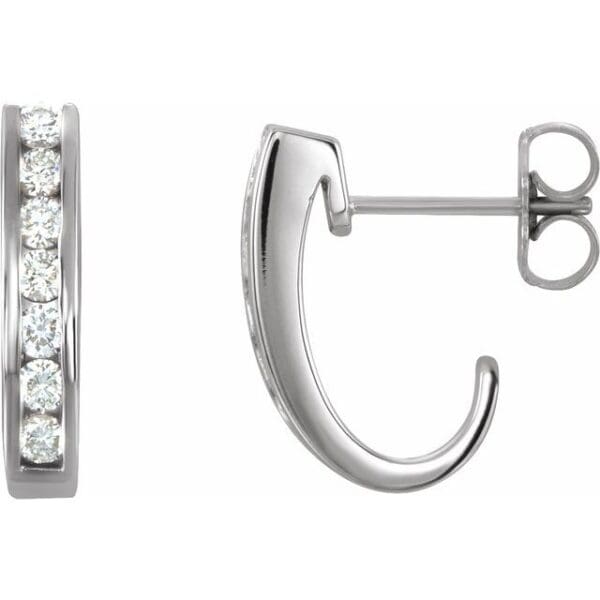 14K White 3/8 CTW Natural Diamond Earrings