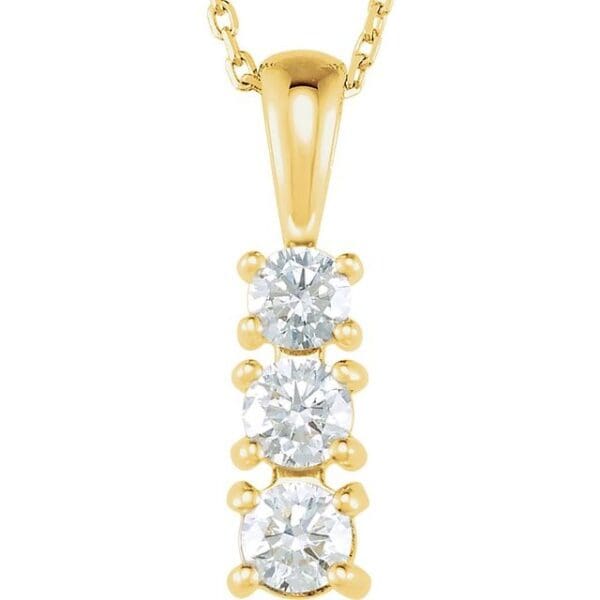 14K White 4.1 mm Round Graduated Pendant Mounting