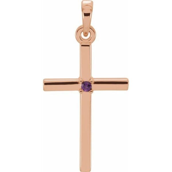 14K White 1.3 mm Round Cross Pendant Mounting