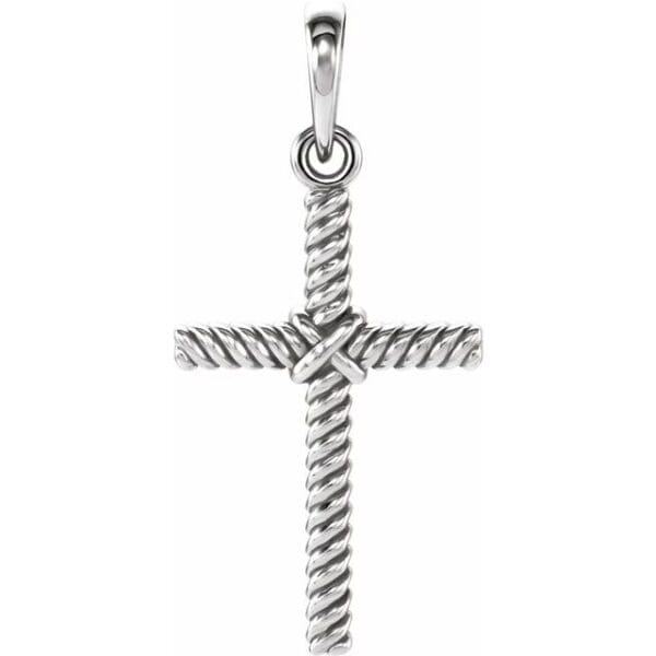 14K Yellow 17.5x11.3 mm Rope Cross Pendant