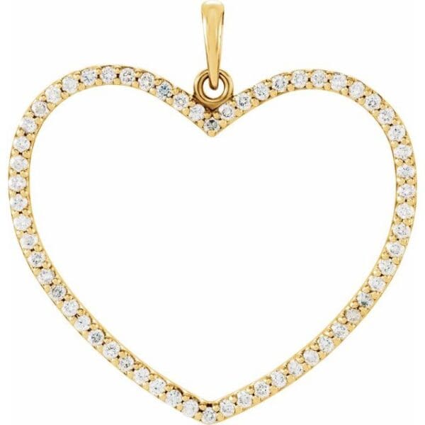 14K White 1/5 CTW Natural Diamond Heart Pendant