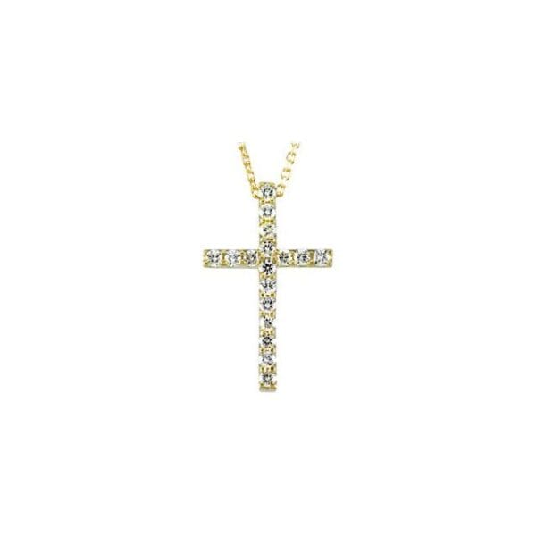 14K White 2 mm Round Cross Pendant Mounting