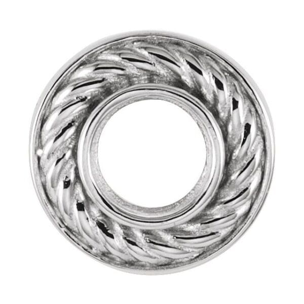 14K White 3 mm Round Rope Pendant Mounting
