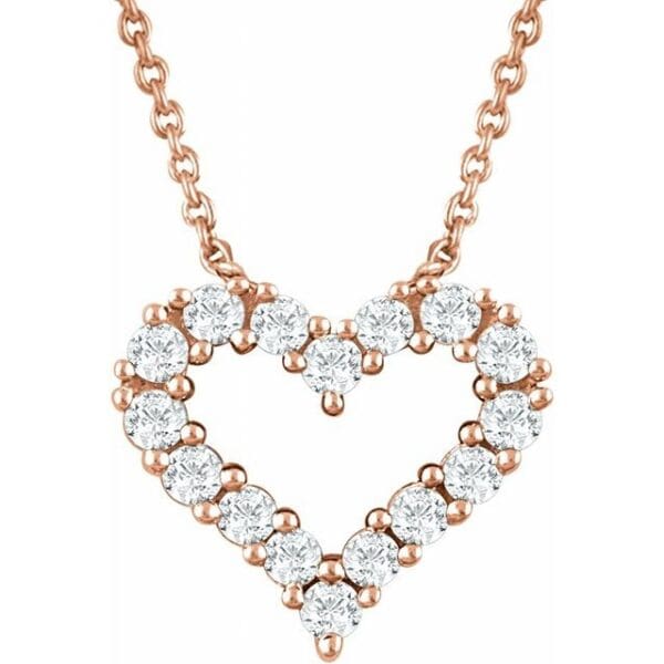 14K Yellow 1/4 CTW Natural Diamond Heart 18" Necklace